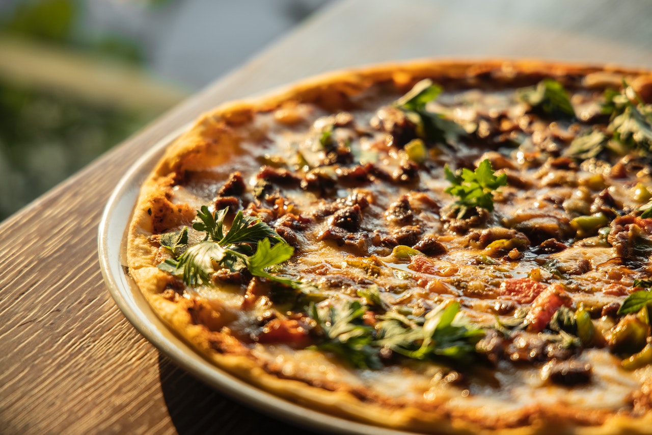 Margherita Pizza with tomatoes and basil